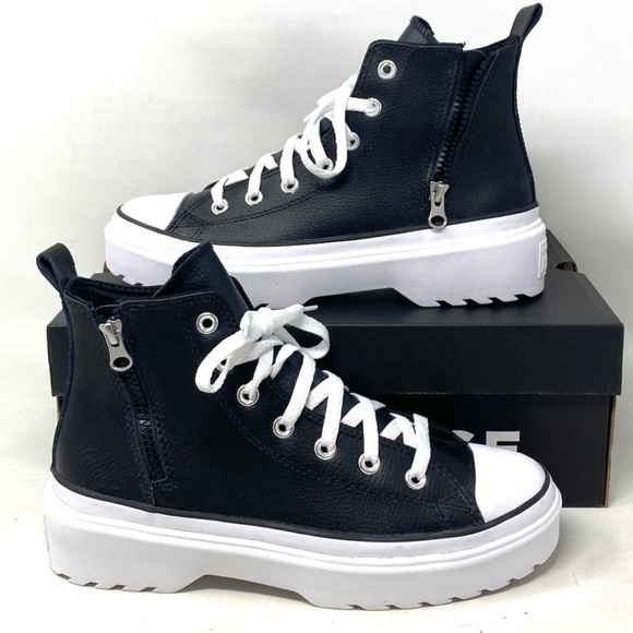 Converse Chuck Taylor Lugged Lift Platform Shoe Kid Leather A005540C NWOB - Picture 2 of 10